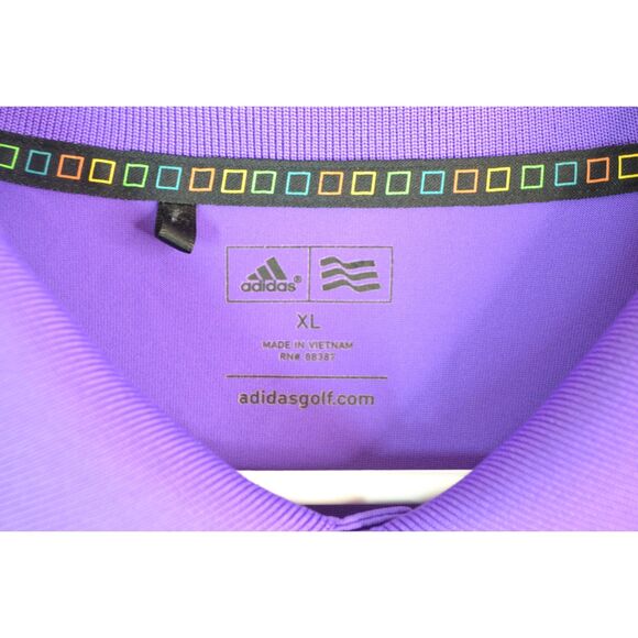 Adidas Men's XL Purple Short Sleeve Golf Polo - Picture 5 of 11